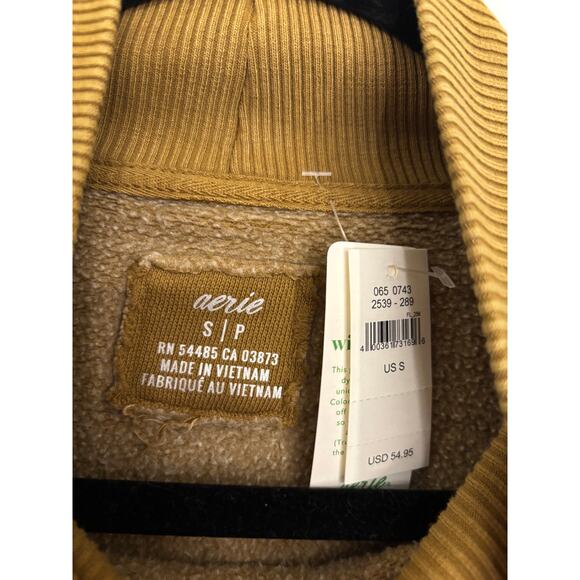 Aerie Sweatshirt Womens Small Mountain Season Mock Neck Oversized Brown NWT - Picture 5 of 10